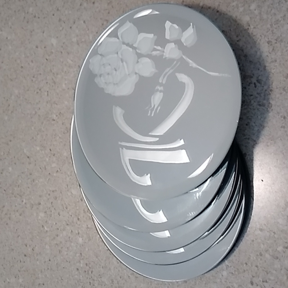 Set of 6 etched glass coasters
